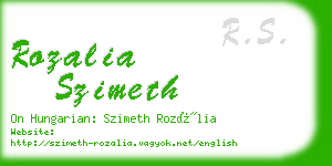 rozalia szimeth business card
